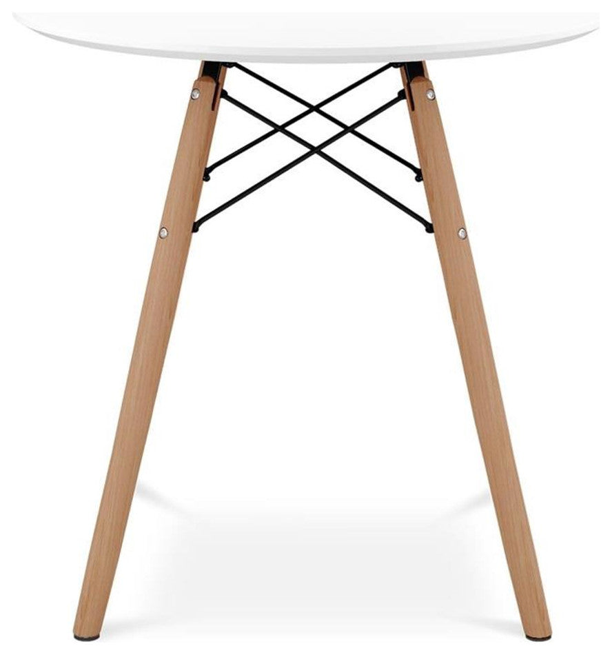 Aron Living 23" Mid-Century Wood Kids Playroom Table in White