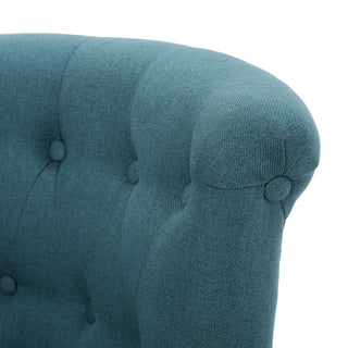 GDF Studio Donna Plush Modern Tufted Accent Chair, Dark Teal