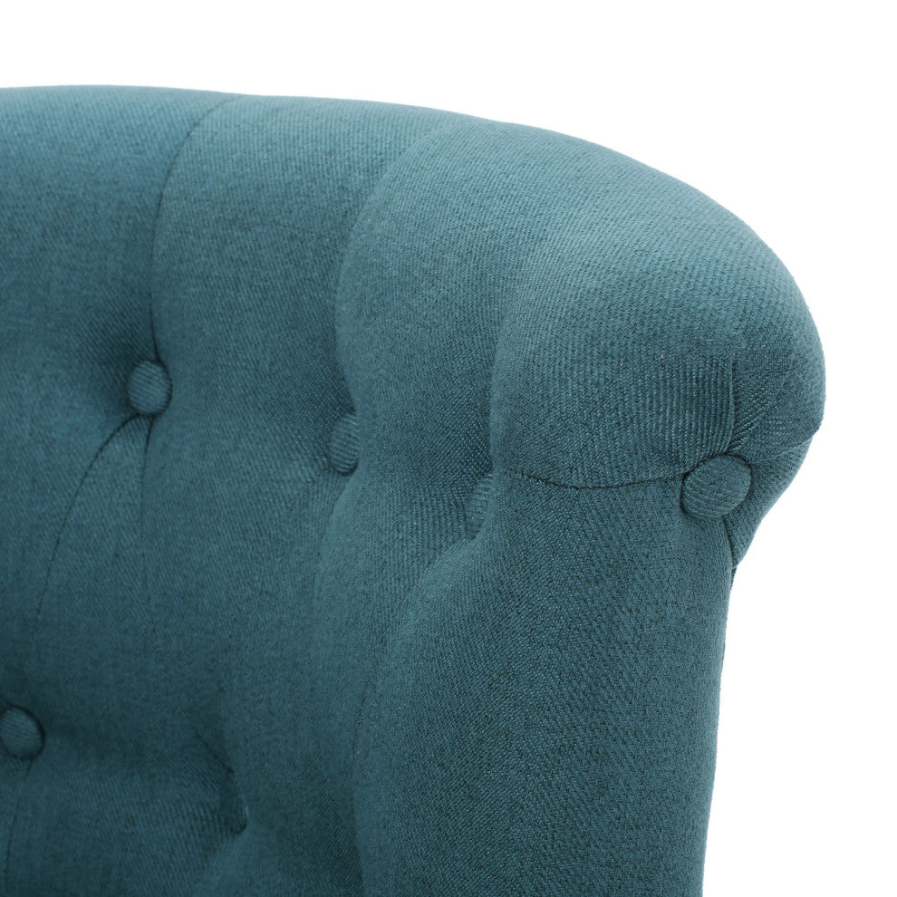 GDF Studio Donna Plush Modern Tufted Accent Chair, Dark Teal