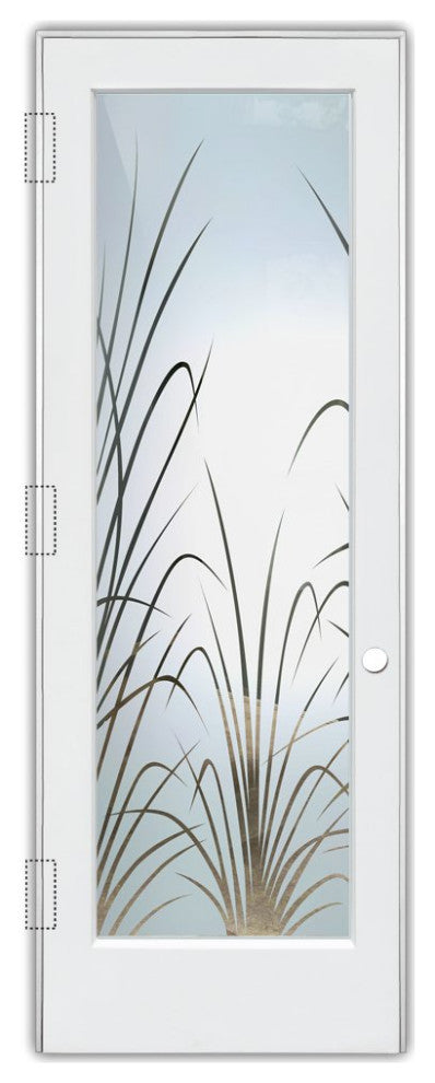 Interior Prehung Door or Interior Slab Door - Wispy Reeds - Primed - 24" x...