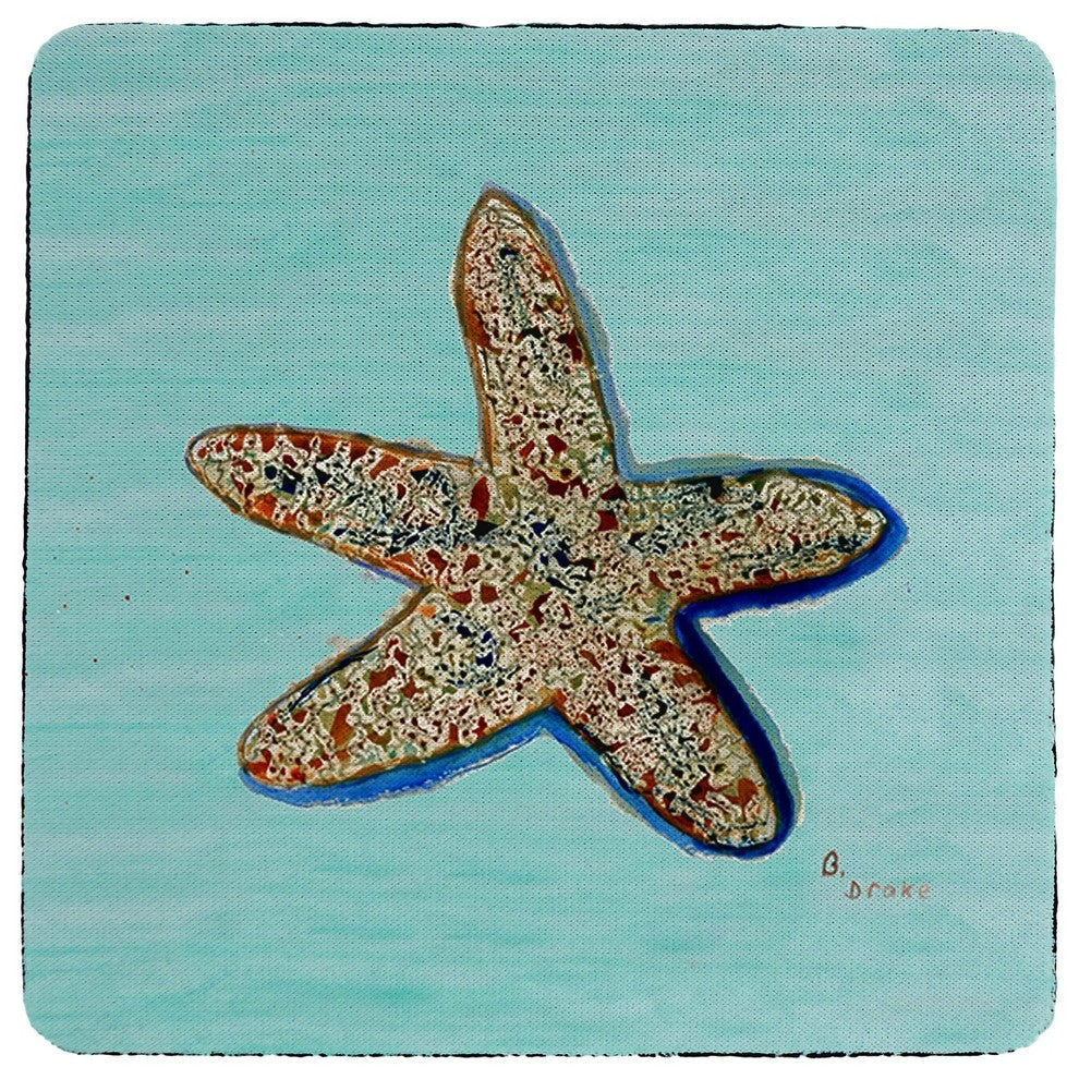 Aqua Starfish Coaster - 3 Sets of 4 (12 Total)