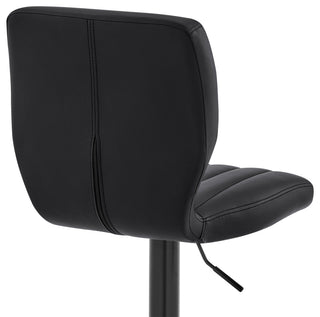 Bardot Adjustable Faux Leather Swivel Bar Stool, Black