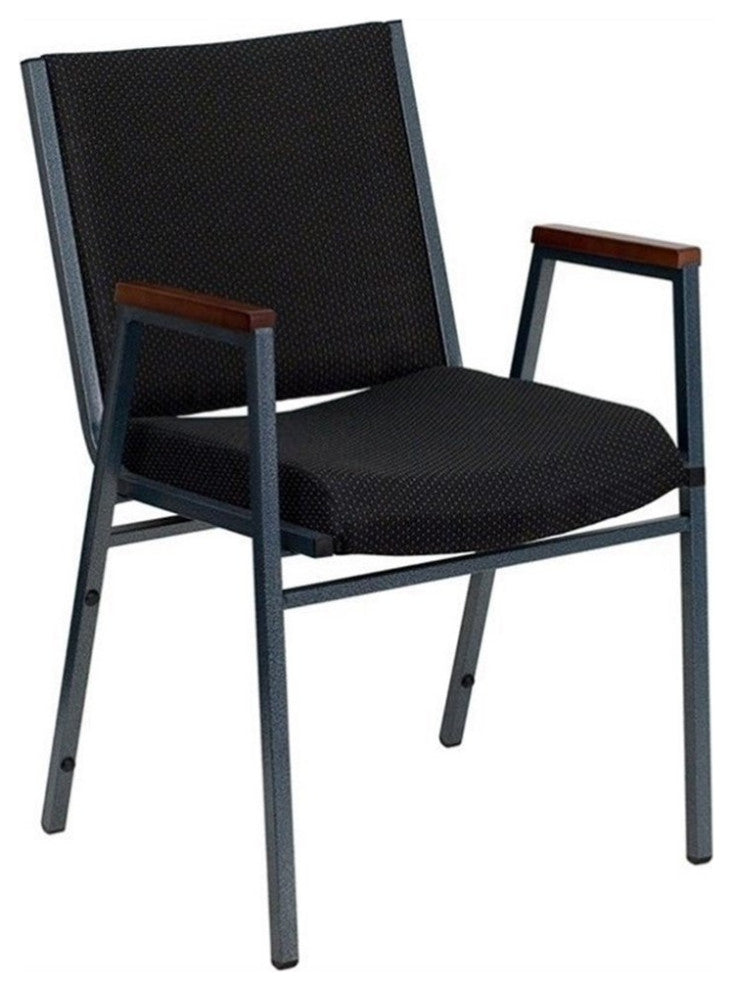Flash Furniture Hercules Upholstered Stacking Chair in Black