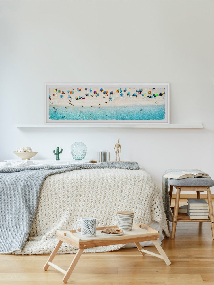"Summer Beach Day" Framed Painting Print, 30x10