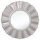 Silver Glass Round Ruffle Mirror