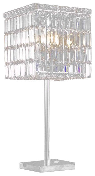 Elegant Maxim Table Lamp, Chrome Finish With Royal Cut Crystal