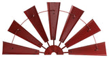 32"L Galvanized Farmhouse Half Wind Spinner Wall Decor, Red