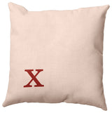 18"x18" Modern Monogram Decorative Throw Pillow, Maple Red