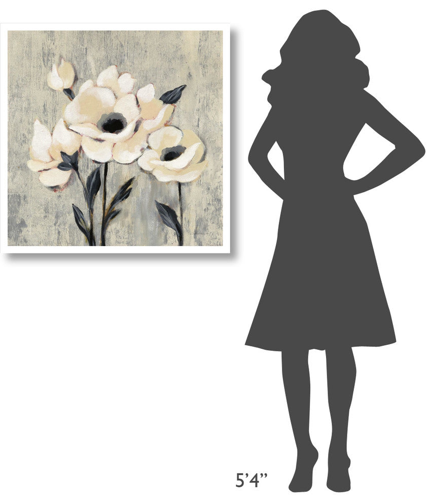 "Graphic Floral II" Digital Paper Print by Silvia Vassileva, 32"x32"