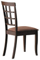Benzara BM177826 Open Back Wood & Fabric Side Chairs, Espresso Brown, Set of 2