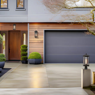 LNC 1-Light Matte Black Transitional Outdoor Wall Sconce, 15"H