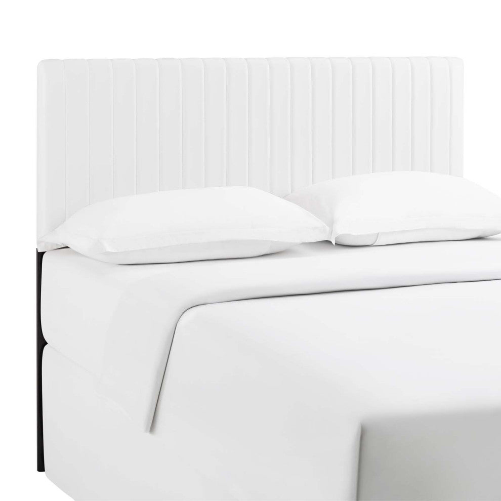 Keira Full/Queen Faux Leather Headboard White