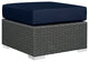 Sojourn Outdoor Patio Sunbrella, Ottoman, Canvas Navy