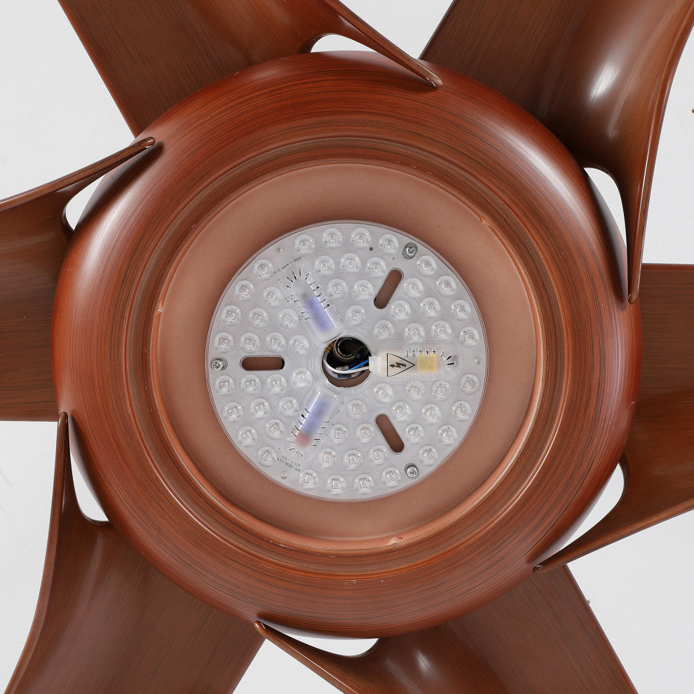 100" ABS Ceiling Fans With Lights And Remote, Walnut