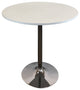 Round Wood Top Dining Table With Chrome Base, White
