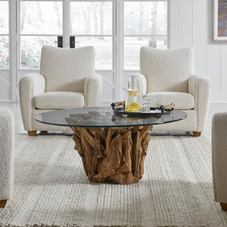 Uttermost 22876 Driftwood Glass Top Large Coffee Table
