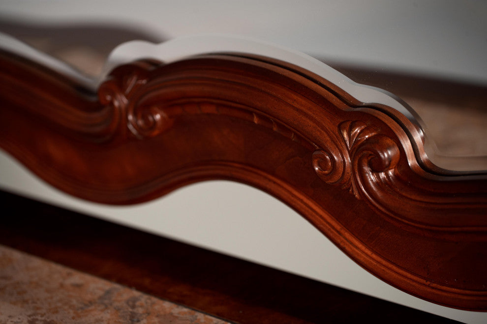 Cortina Dresser and Mirror Set - Honey Walnut