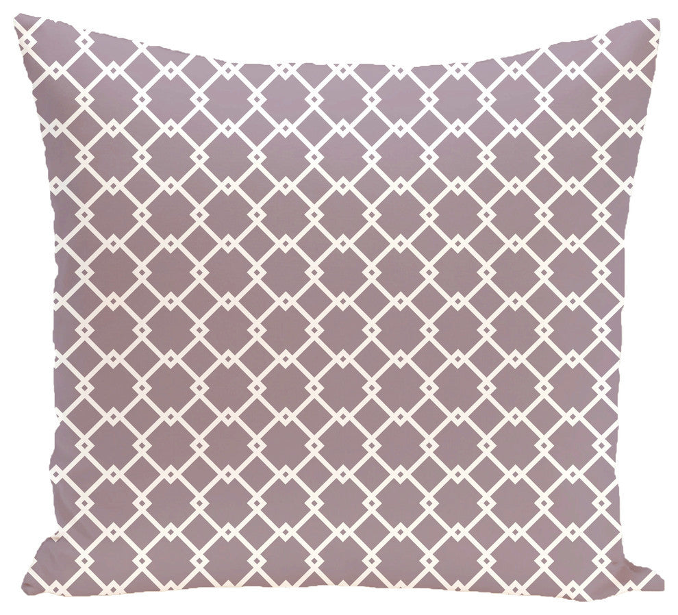 Link Lock Geometric Print Pillow, Smog, 20"x20"