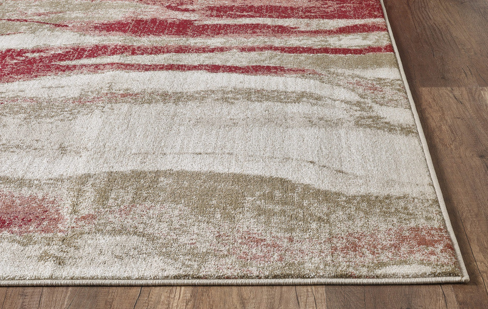Avalon Wonder Watercolor Area Rug, Ivory/Brown, 9' X 12'