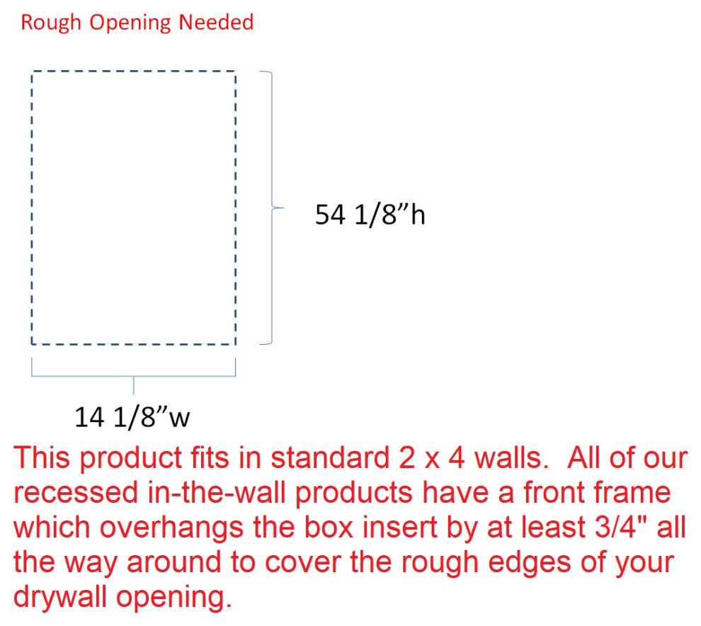 Durham Recessed Primed Niche 55.5"h x 15.5"w x 3.5"d