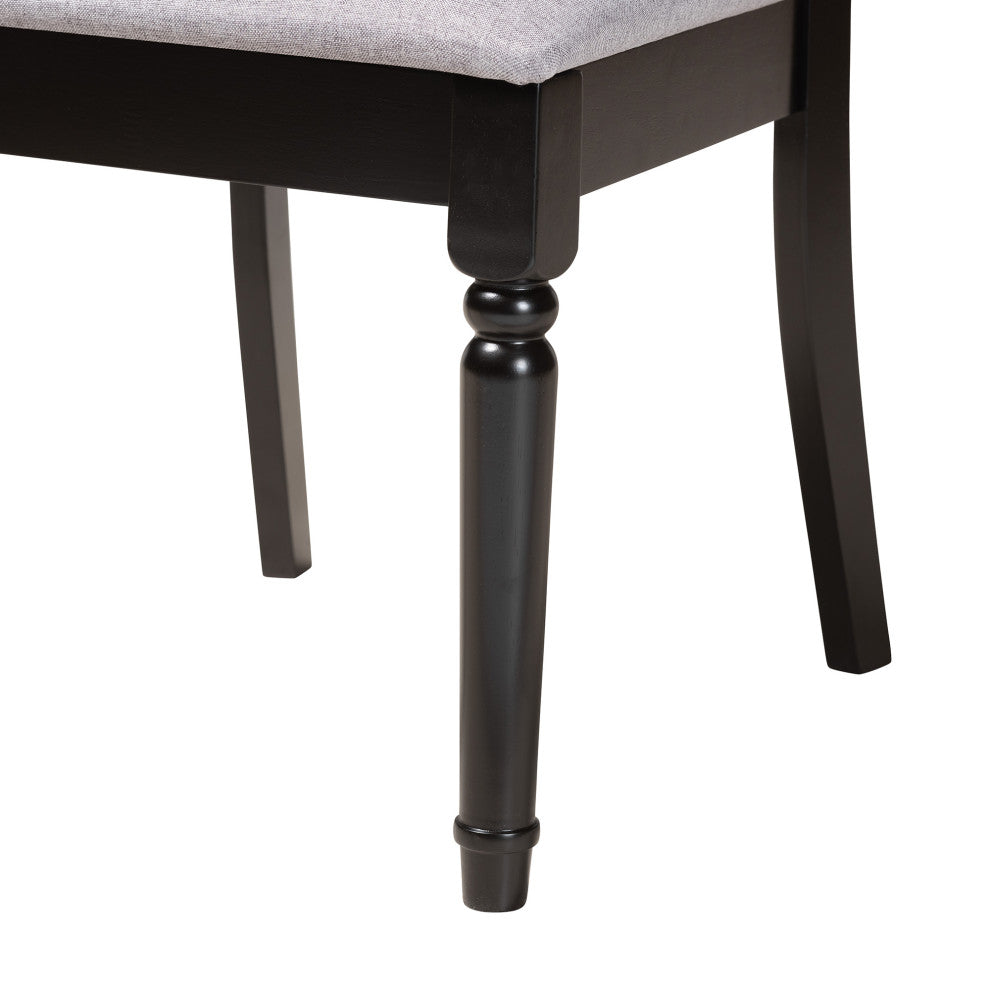 Jenny 5-Piece Dining Set, Gray/Dark Brown