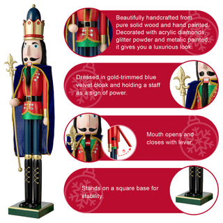 36"H Wooden Christmas King Nutcracker