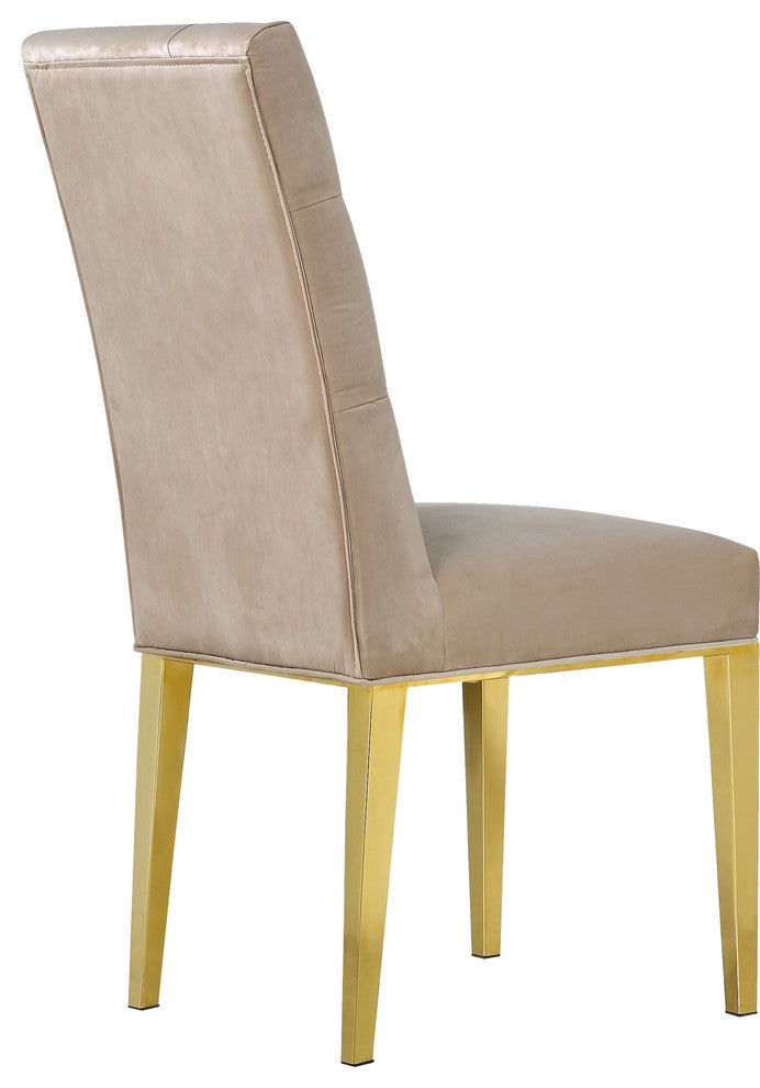 Capri Velvet Upholstered Dining Chair (Set of 2), Beige
