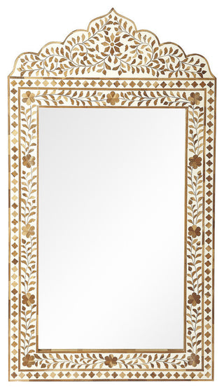 Bone Inlay Mirror, Light brown