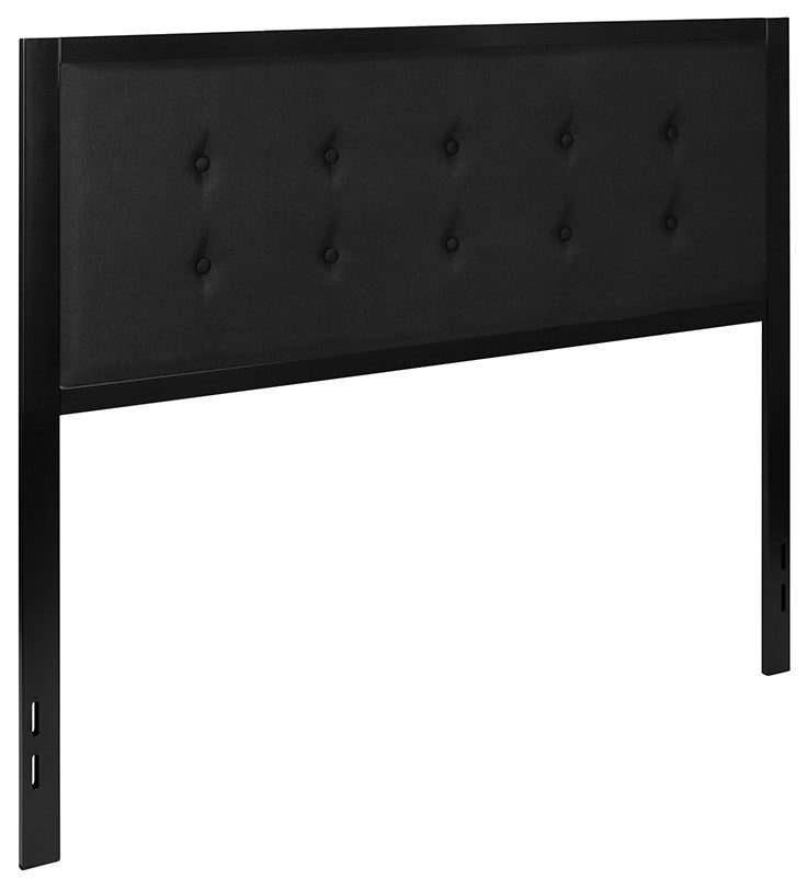 Bristol Metal Tufted Upholstered Headboard - Modern Headboard, Black, Queen