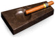 Handcrafted Genuine Marble Single Cigar Ashtray, Amber Emperador Marble