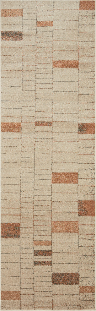 Loloi II Bowery BOW-02 Tangerine, Taupe Sample Swatch