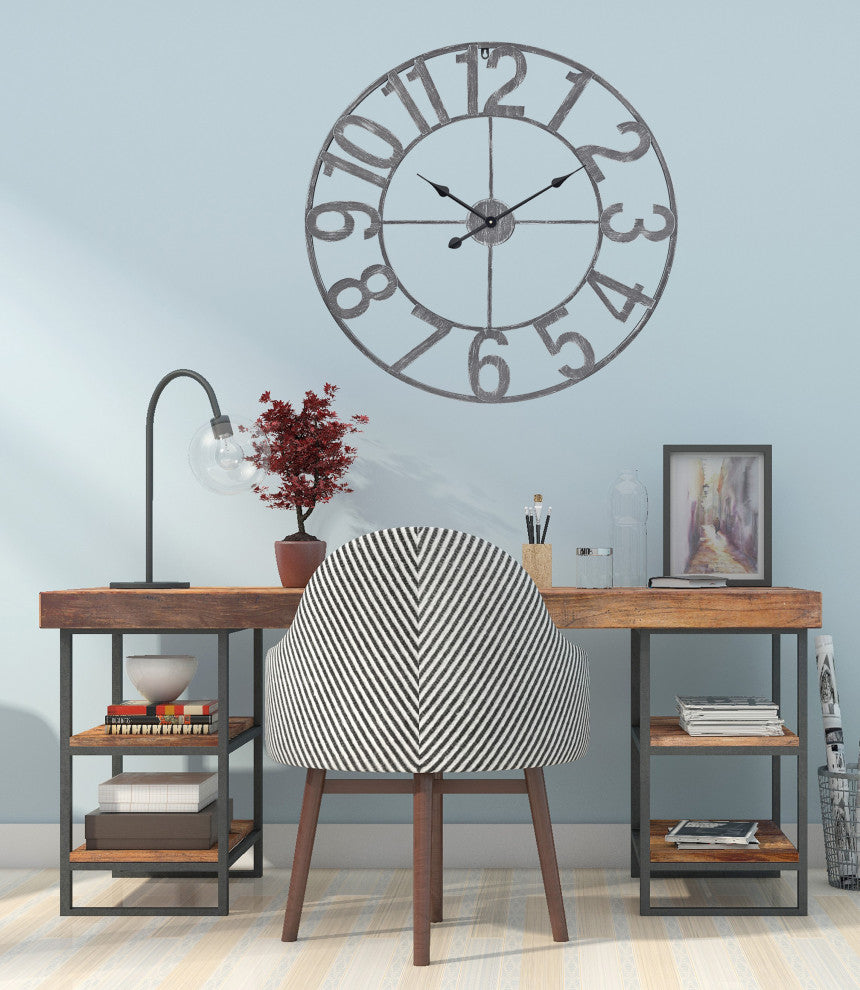 Utopia Alley Manhattan Industrial Wall Clock - Large Wall Clock, 32"