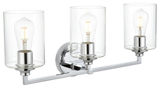 3 Light Chrome And Clear Bath Sconce