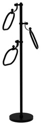 Towel Stand with 9" Oval Towel Rings, Matte Black