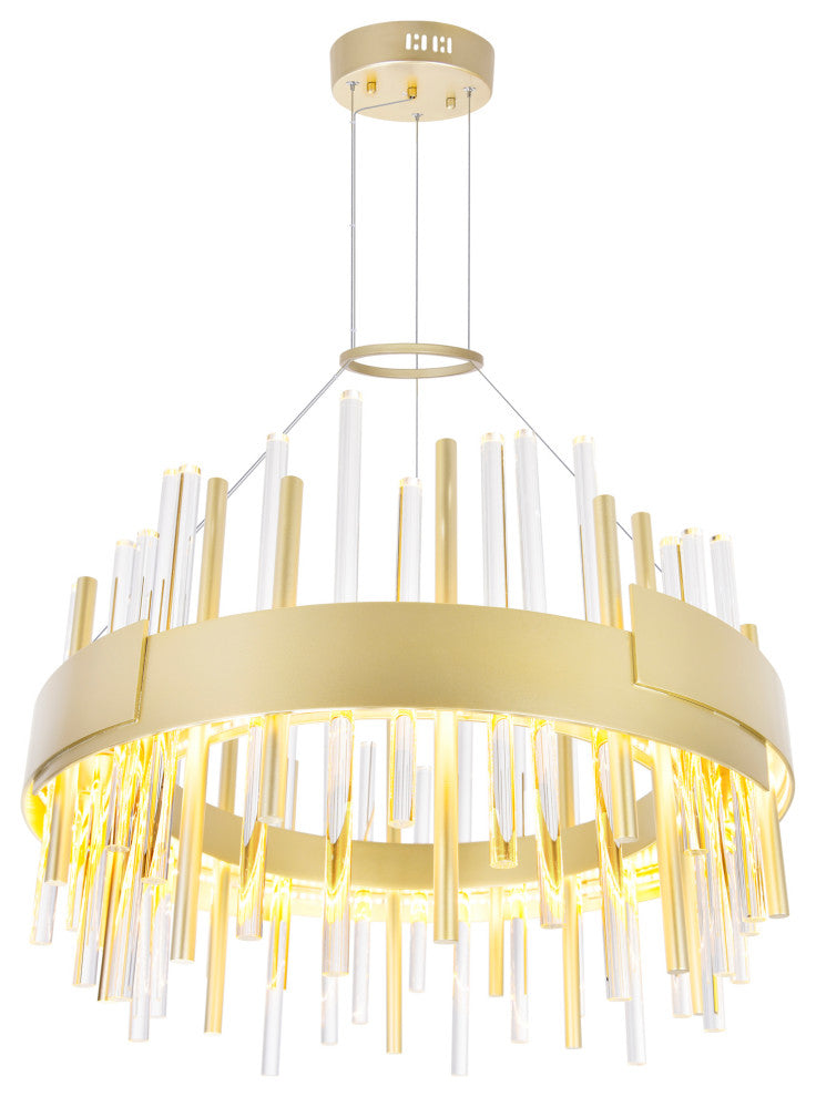 Millipede 20 in LED Satin Gold Chandelier