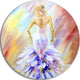 Woman At The Ball, Portrait Round Metal Wall Art, 36"