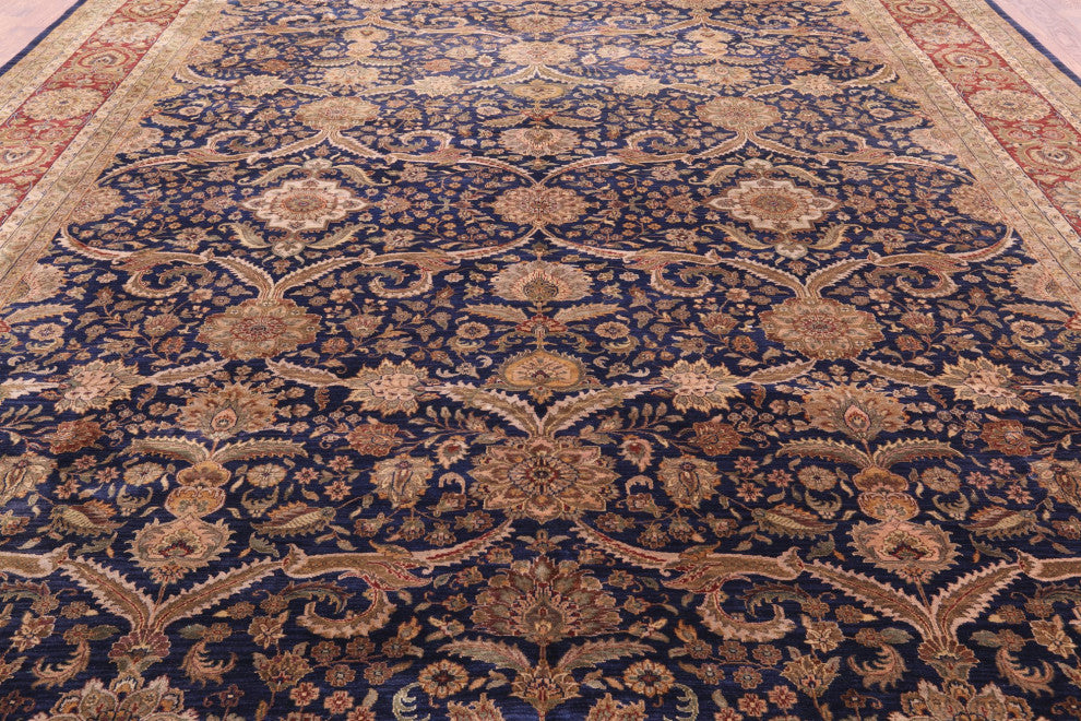 12' 0" X 14' 7" Fine Persian Tabriz Hand-Knotted Wool Rug Q8498