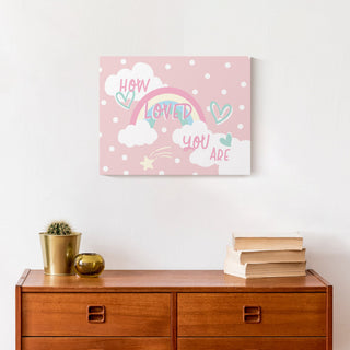 How Loved Pink Rainbow 14x11 Canvas Wall Art