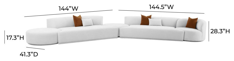 Fickle Grey Velvet 5-Piece Modular Chaise Sectional - Grey