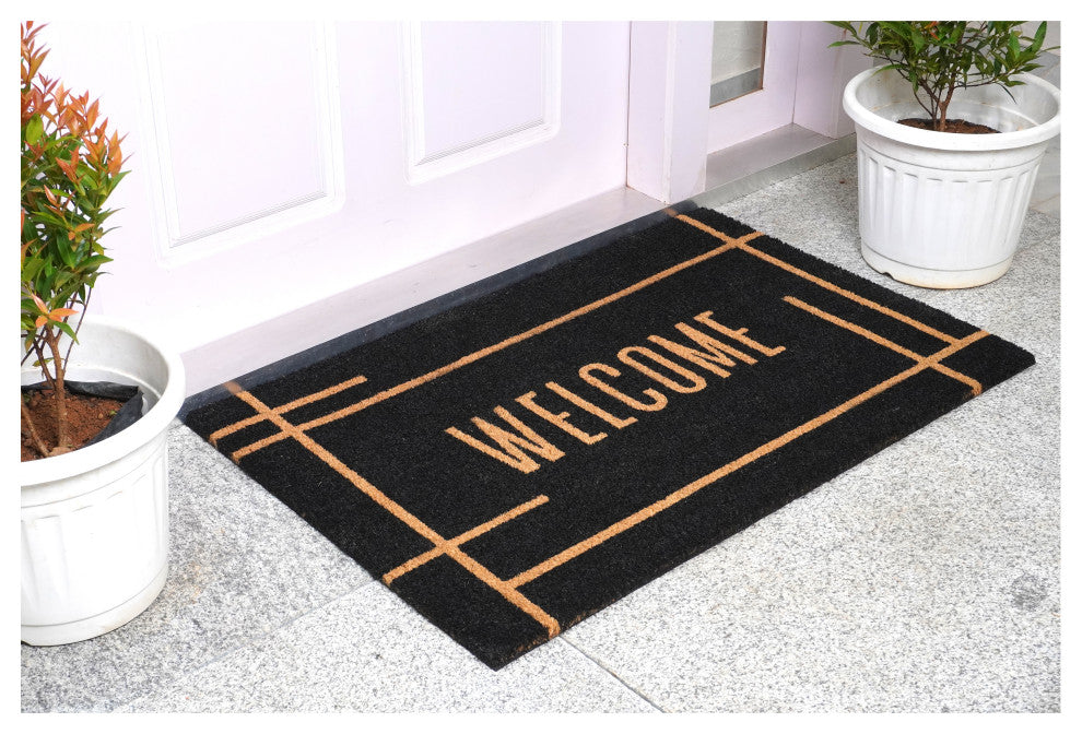 Calloway Mills Modern Black Welcome Doormat, 36x72