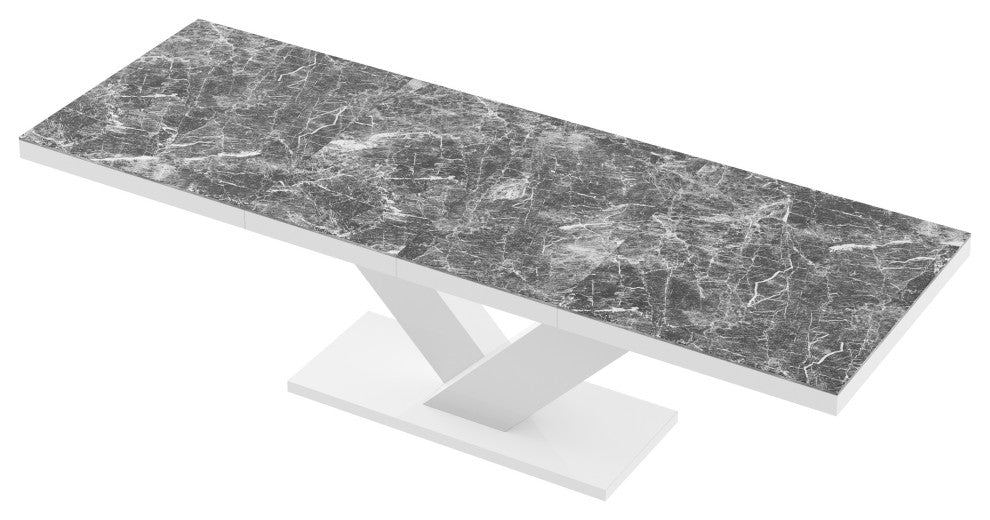 TORIA Dining Set, Dark Venatino/White/Black