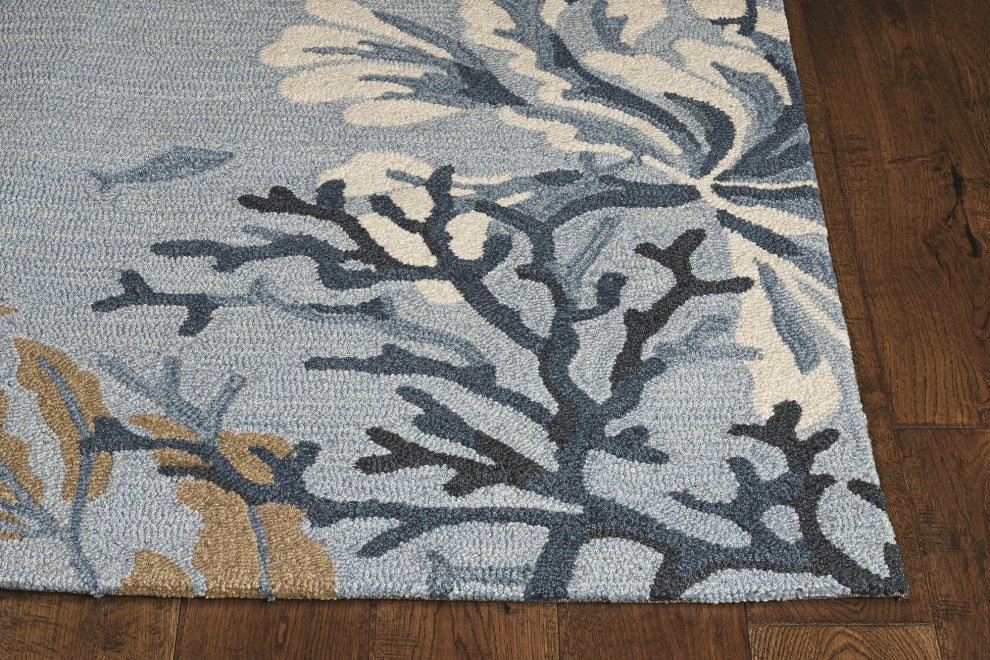 Sonesta Steel Blue Lagoon Floral Accent Rug, 2' X 7'6" Runner
