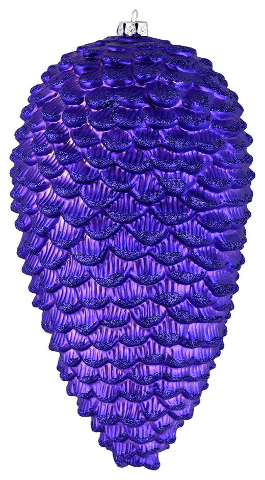 Vickerman Matte Glitter Pinecone, Purple, 7"