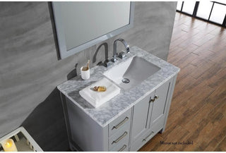 Ariel Cambridge 37" Vanity, Gray, Rectangular Sink No Mirror, Right Offset
