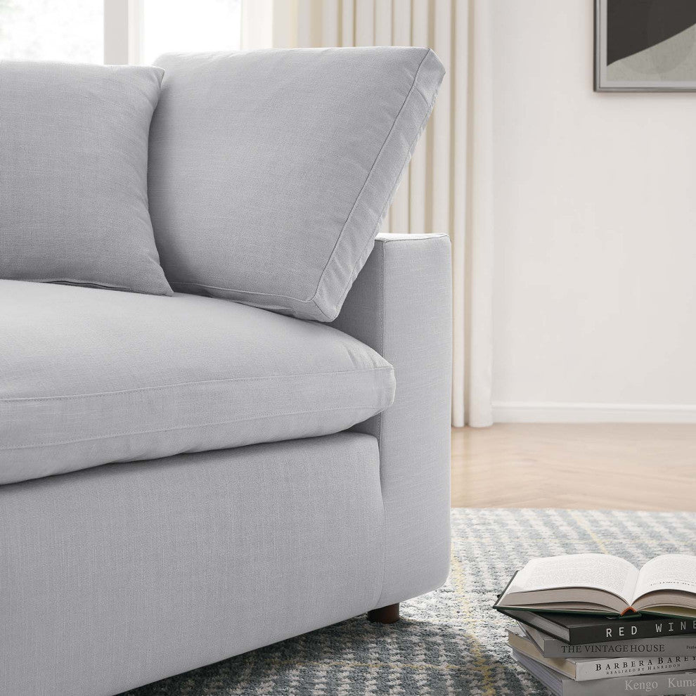 Modular Sofa Corner Chair, Gray, Fabric, Modern, Lounge Hotel Hospitality