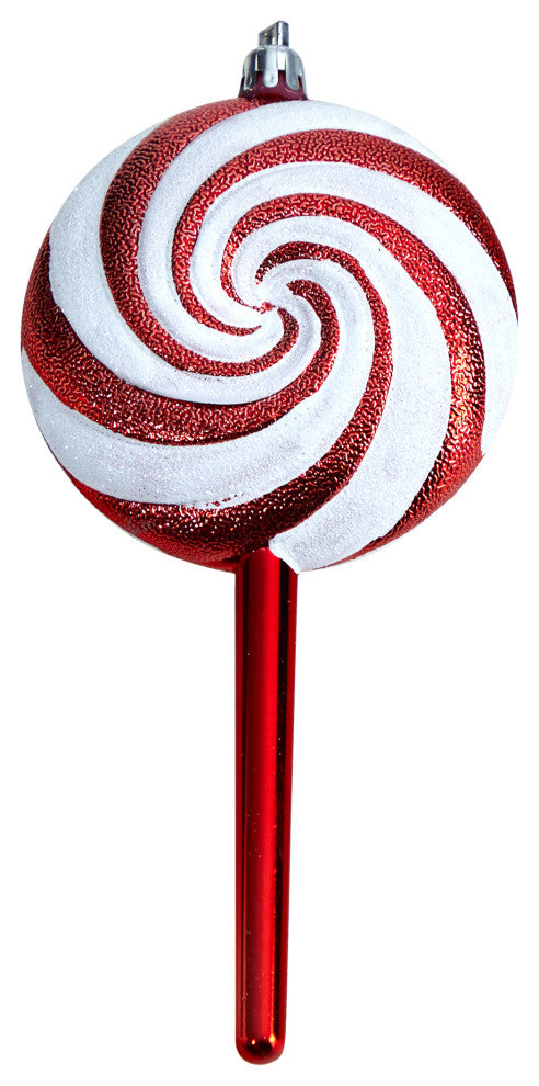 7" Candy Cane Lollipop Holiday Deluxe Christmas Shatterproof Ornament Set of 4