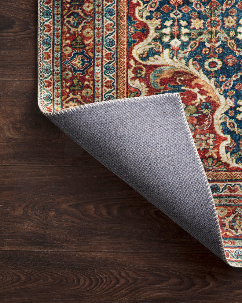 Cobalt Blue Spice Printed Polyester Layla Area Rug by Loloi II, 7'-6"x9'-6"