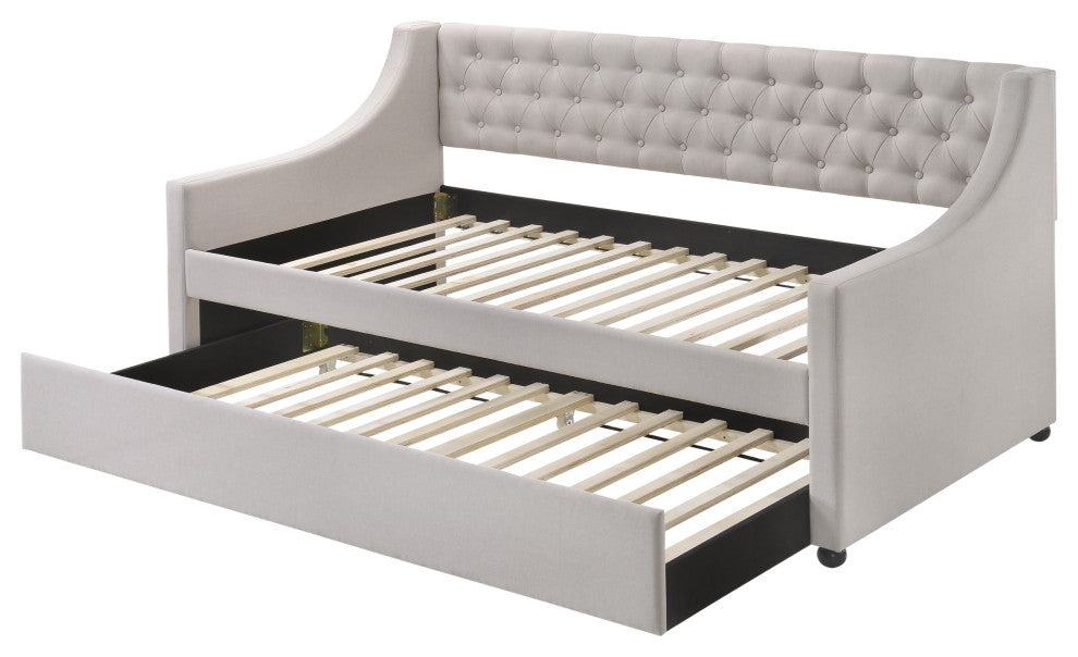ACME Lianna Daybed and Trundle, Twin Size, Fog Fabric