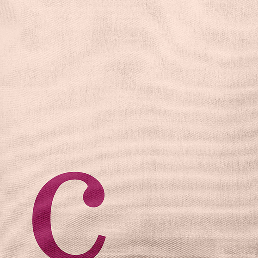 18"x18" Modern Monogram Decorative Throw Pillow, Dusty Rose