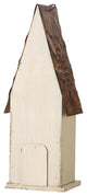 Washed White Distressed Solid Wood Birdhouse
